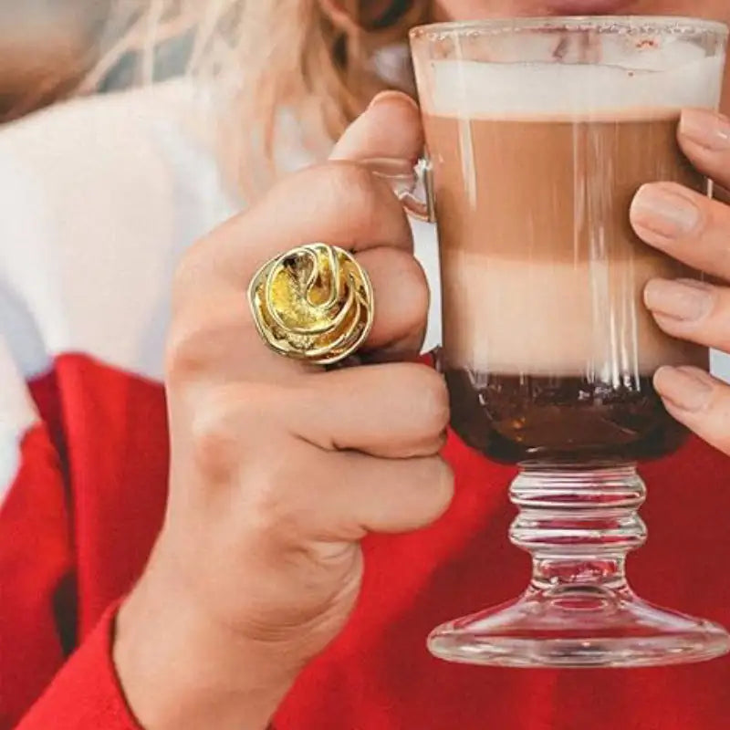 Creative Irregular Flower Ring Copper 18K Gold Women's - Lootquake