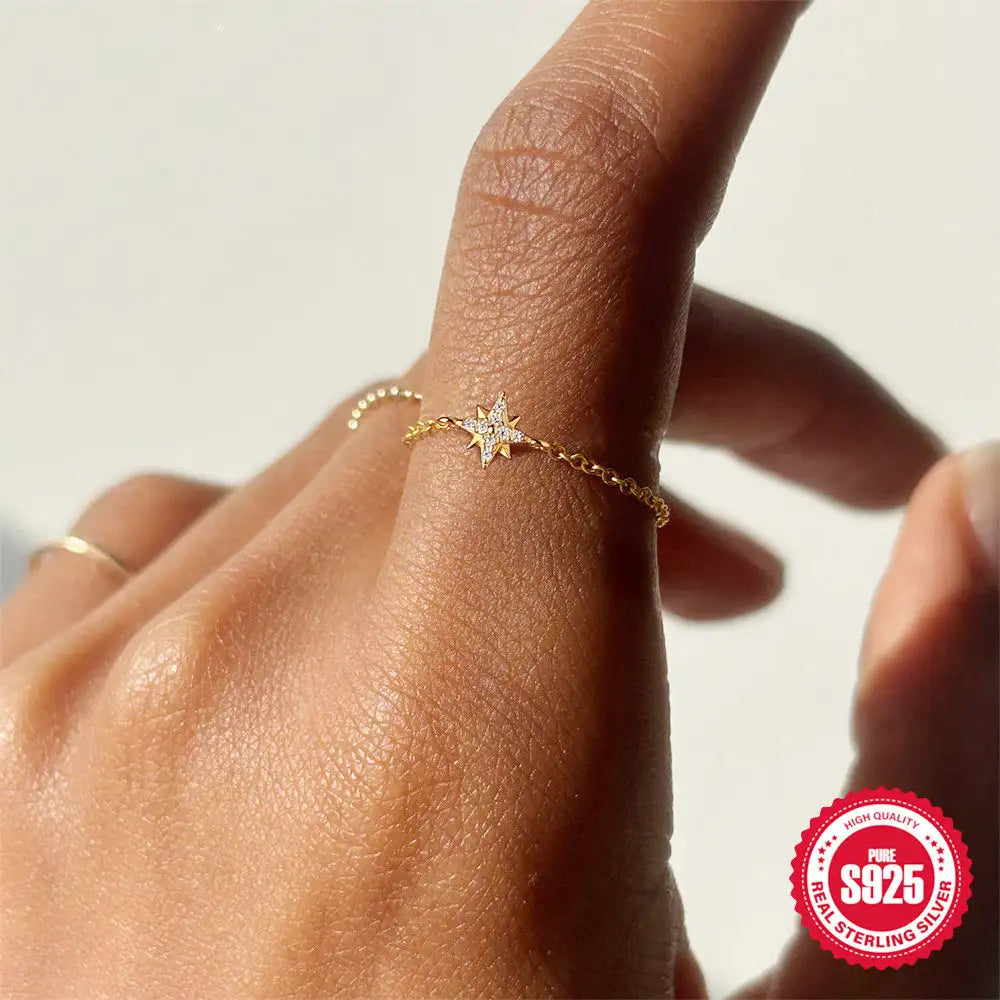 S925 Silver Niche Unique Design Pull-out Chain Ring - Lootquake