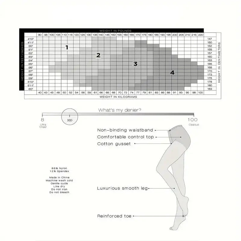 4 Pairs Women's Sheer Tights 20 Denier Control Top Pantyhose With Reinforced Toes - Lootquake