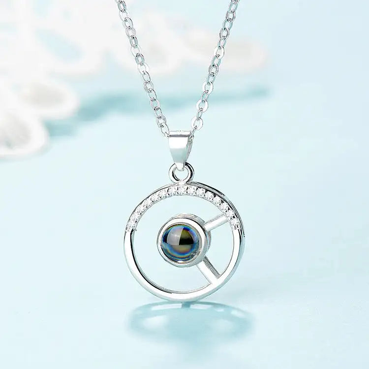 925 Silver Circle Pendant Projection Of Love - Lootquake