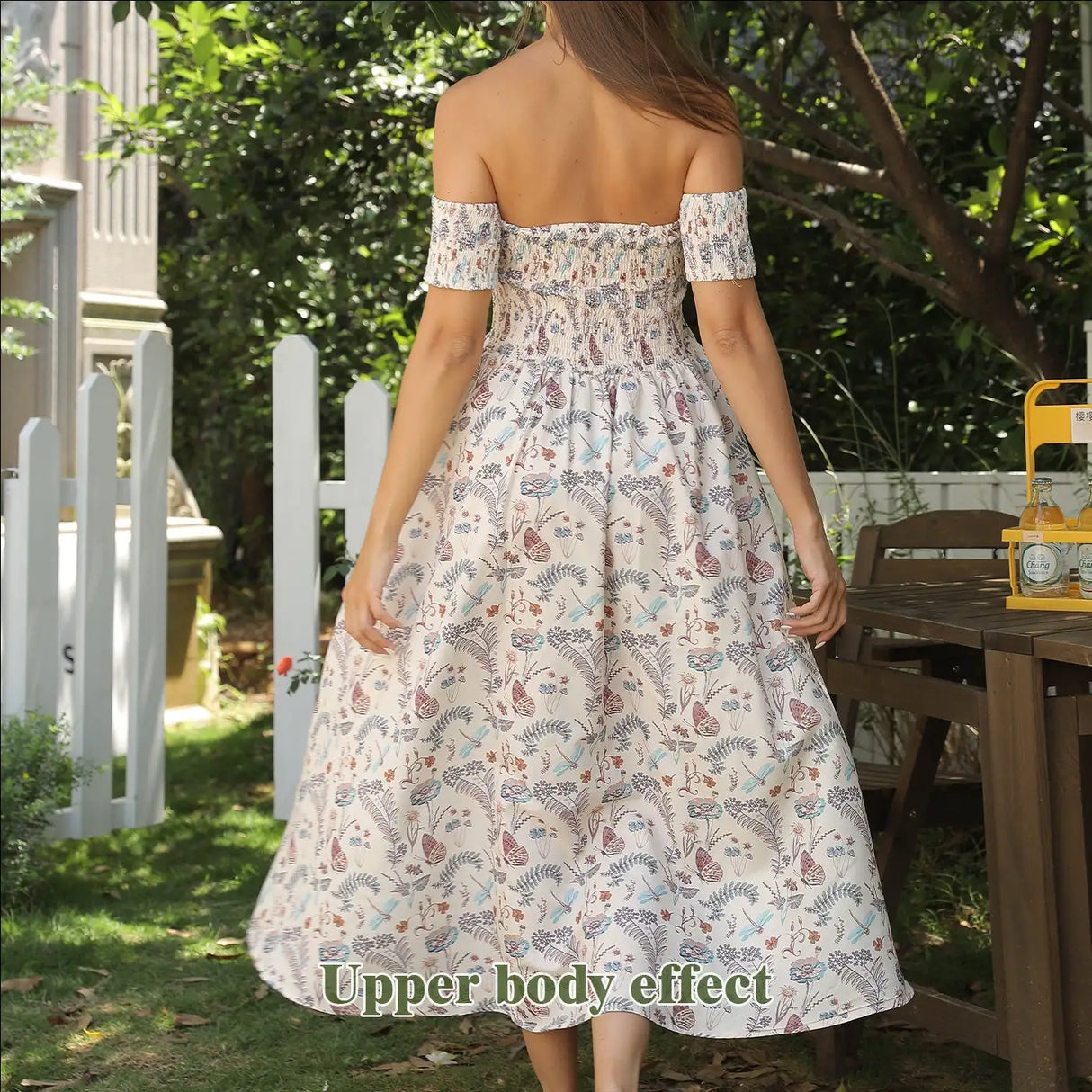 Women's Off Shoulder Strapless Floral Dress - Lootquake