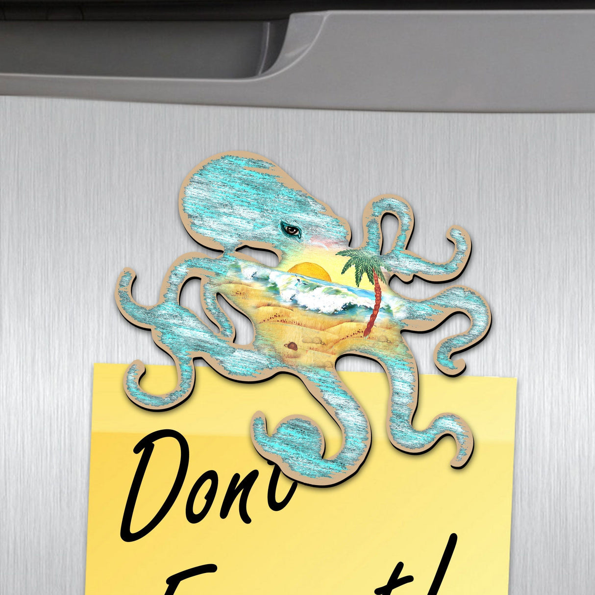 Octopus Shaped Refrigerator Coastal Magnets Set of 3