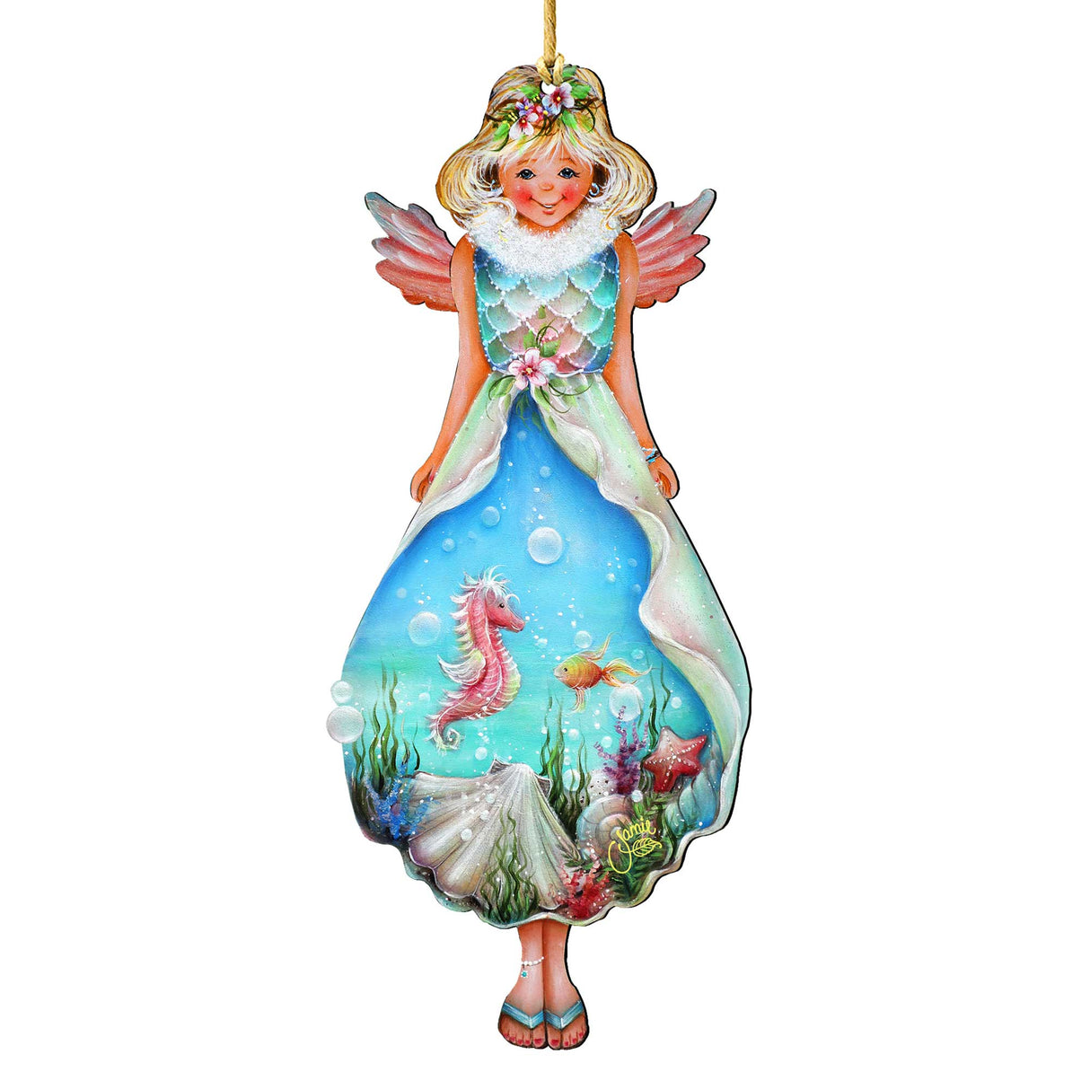 Beach Blessing Angel Coastal Door Decor by Jamie Mills-Price - Coastal Holiday Decor - 8457901H