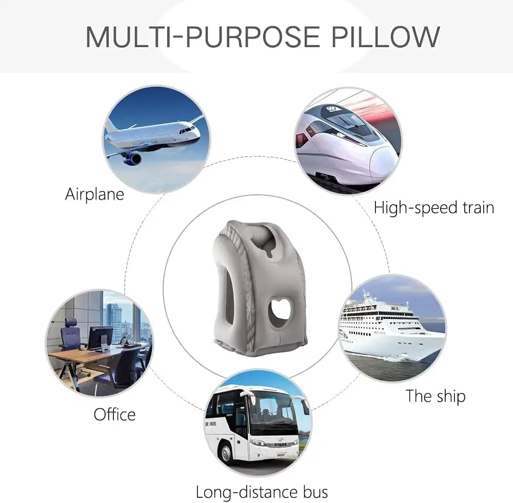 Inflatable Travel Sleeping Bag Portable Cushion Neck Pillow for Men Women Outdoor Airplane Flight Train Sleeping Easy - Lootquake