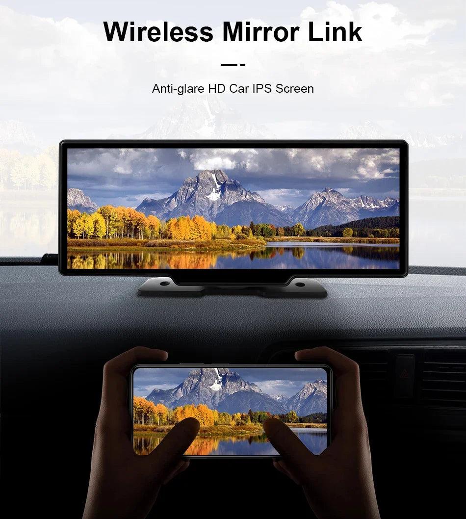 4K 10.26'' Mirror Dash Cam w/ Carplay & Android Auto