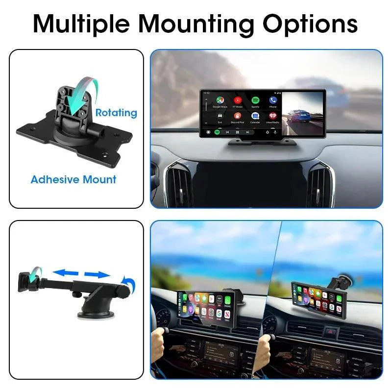 4K 10.26'' Mirror Dash Cam w/ Carplay & Android Auto