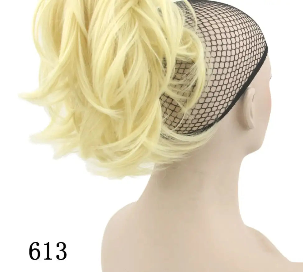 Grip ponytail short hair female curly hair wig flexible hair ponytail - Lootquake