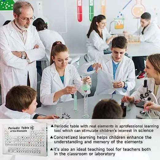 Periodic Table With 83 Kinds Of Real Elements Inside, Acrylic Periodic Table Of Elements Samples, Easy To Read, Creative Gifts For Science Lovers And Students - Lootquake
