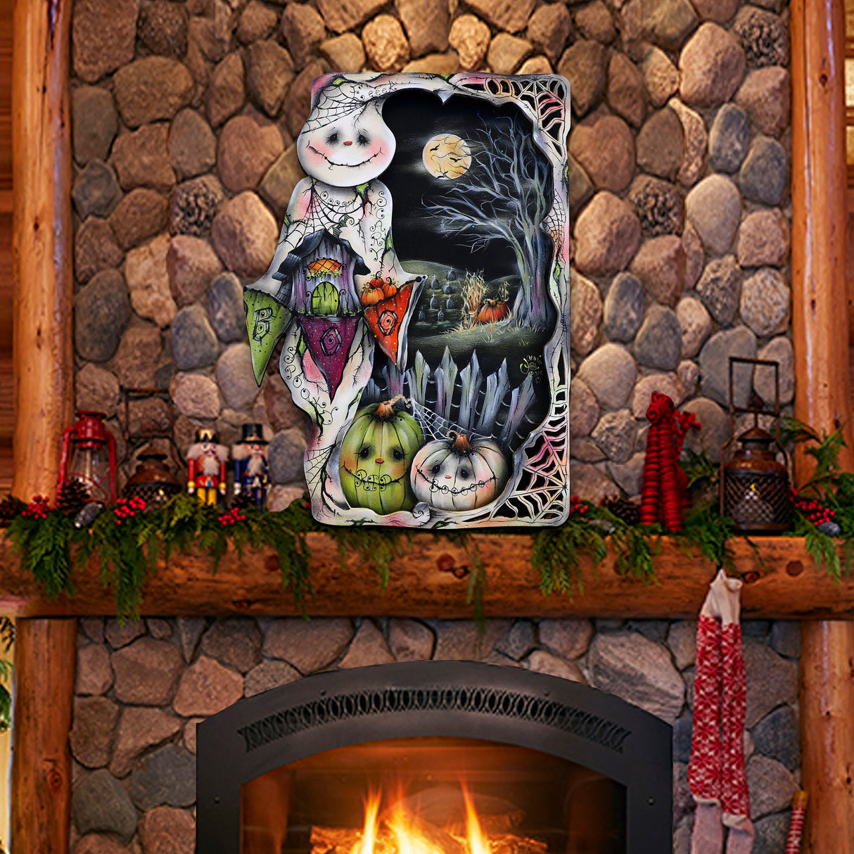 Night of the Pumpkins Holiday Door Decor by Jamie Mills-Price - Halloween Decor - 8611078H-MP