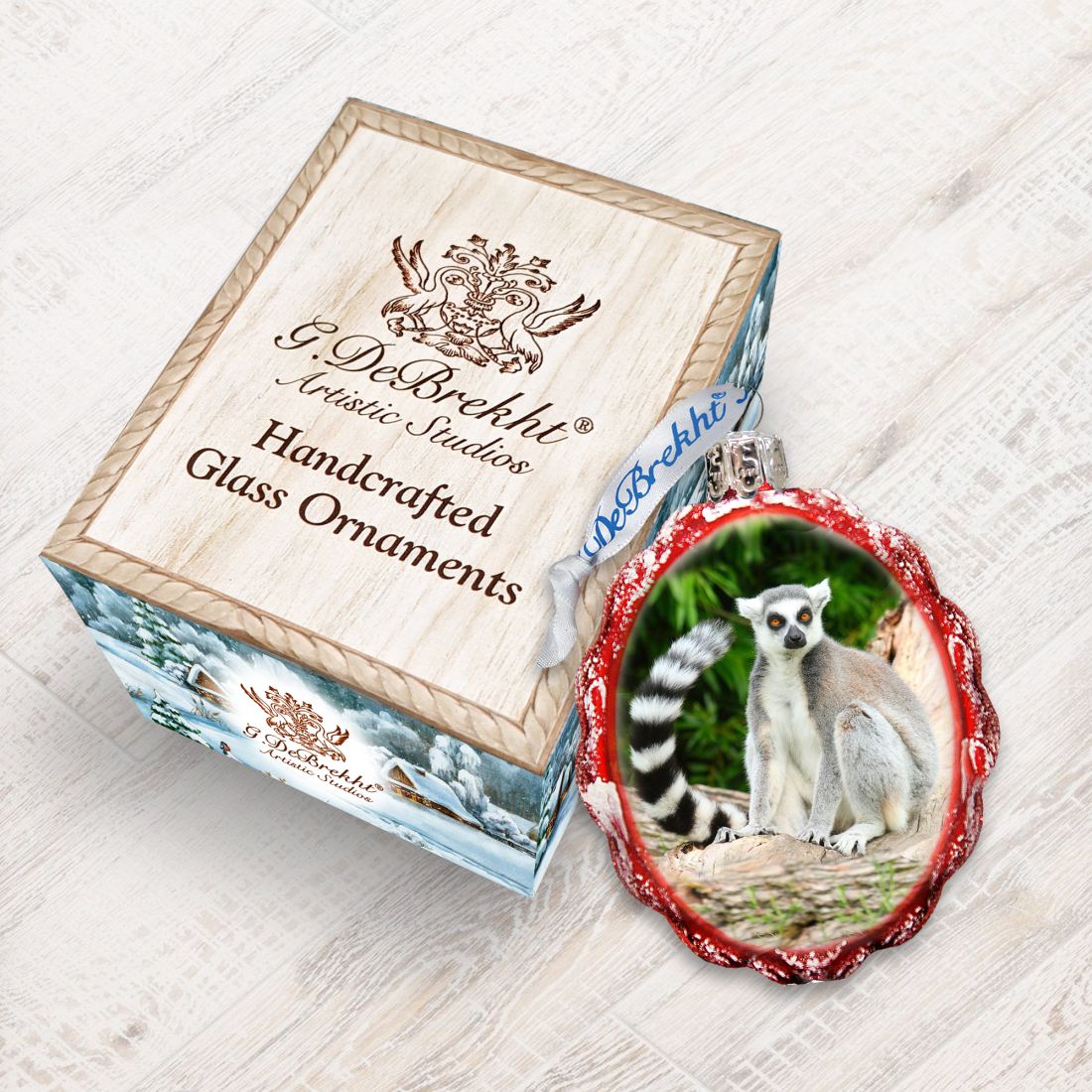 Adorno de vidrio con forma de mono de mercurio de G. DeBrekht - Decoración navideña con vida silvestre - 771042