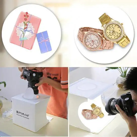 2 LED panels mini folding portable studio - Lootquake