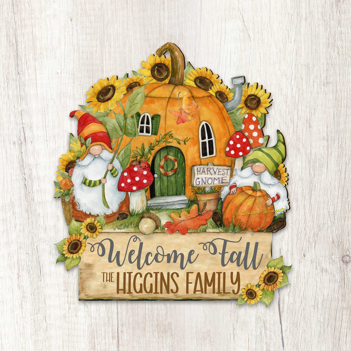 Estacas personalizadas para jardín al aire libre, decoración de otoño - Decoración de otoño personalizada para el patio trasero por Susan Winget - Casa de gnomos - Regalo hecho a mano 8471209MC-SW