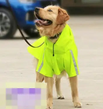 Spring and summer new dog raincoat waterproof cape dog reflective raincoat large dog raincoat - Lootquake