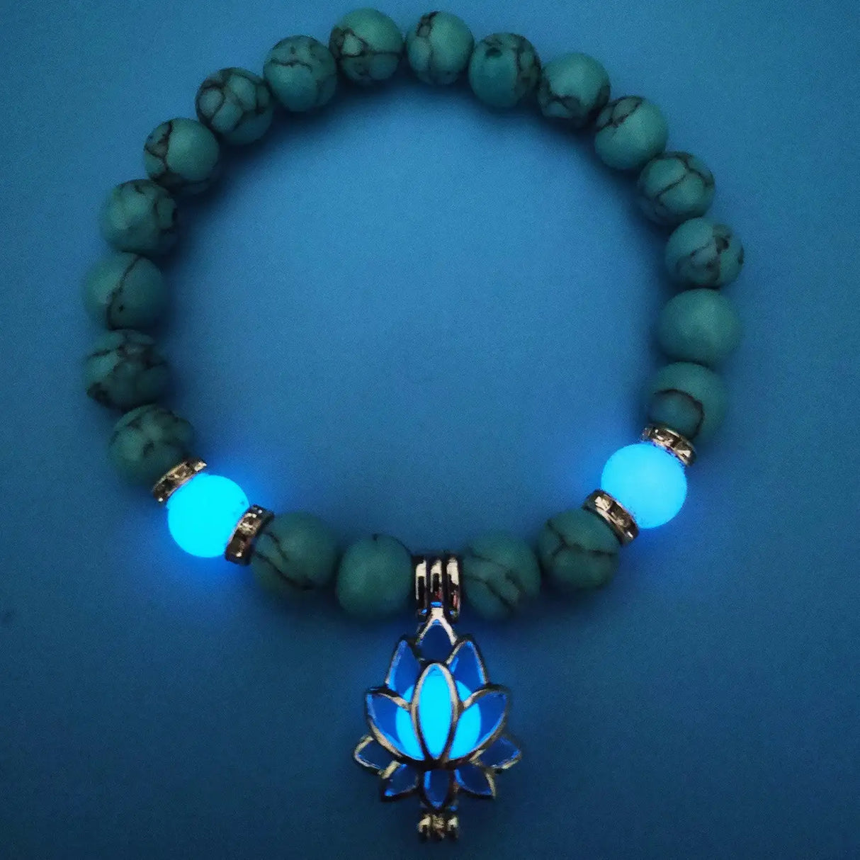 Energy Luminous Lotus Natural Stone Bracelet Yoga Healing Luminous Glow In The Dark Charm Beads Bracelet For Men Women Prayer Buddhism - Lootquake