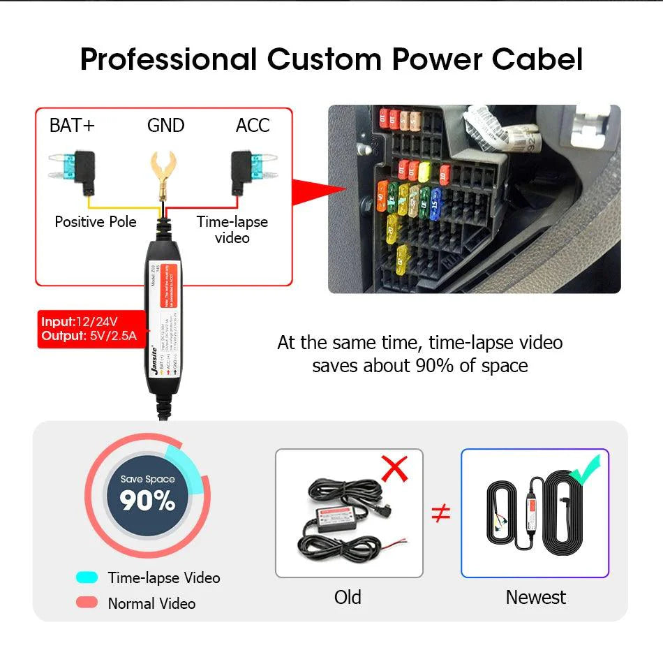 11.26 inch Car DVR 4K Dash Cam Dual Lens Wireless Carplay & Android Auto Video Recorder Monitor GPS Navigation 5G Wifi FM AUX