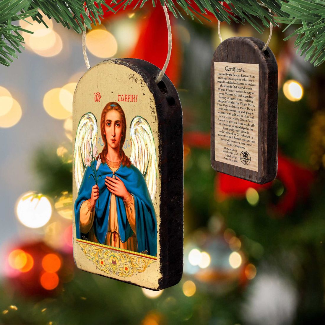 Saint Gabriel the Archangel Religious Christian Sacred Icon Ornament - Inspirational Icon Decor - 87040