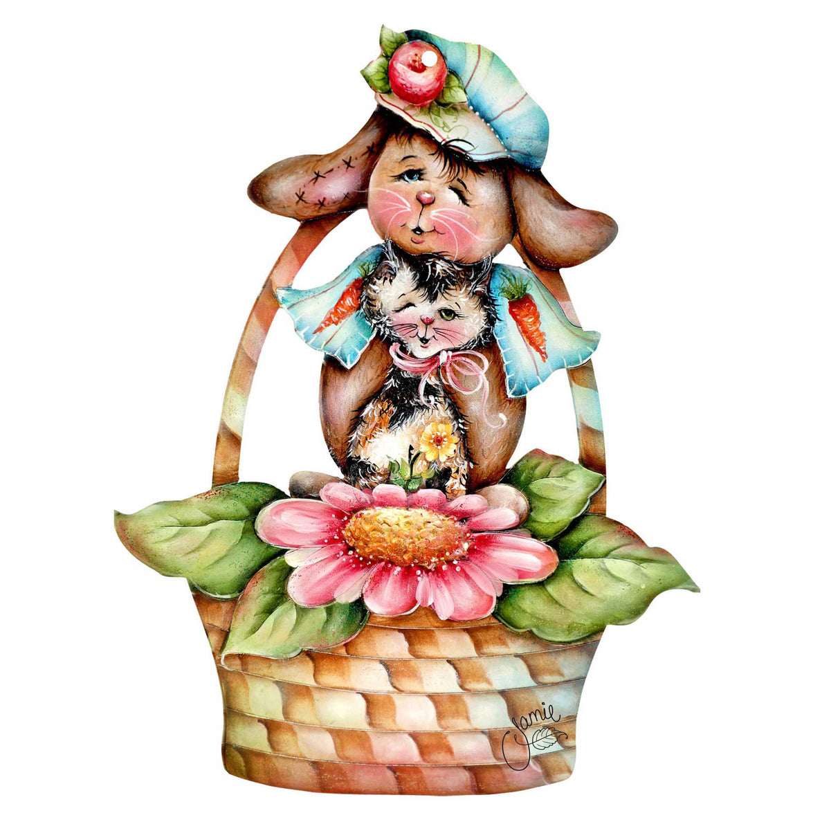 Flower Basket Friends! Easter Door Decor by Jamie Mills-Price - Easter Spring Decor - 8457607H