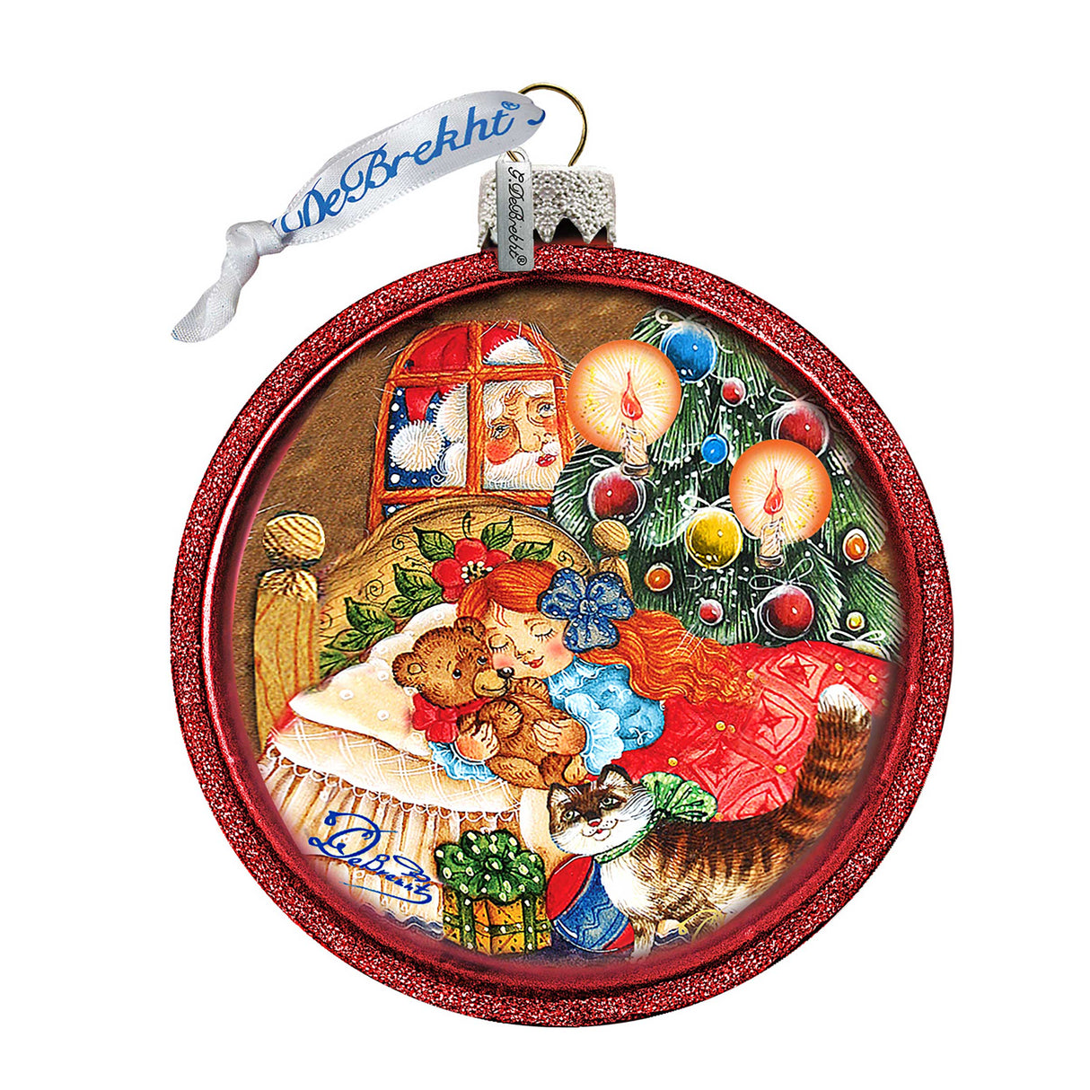 Adorno de cristal para la Nochebuena de G. DeBrekht - Decoración navideña de Papá Noel y muñeco de nieve - 764-016