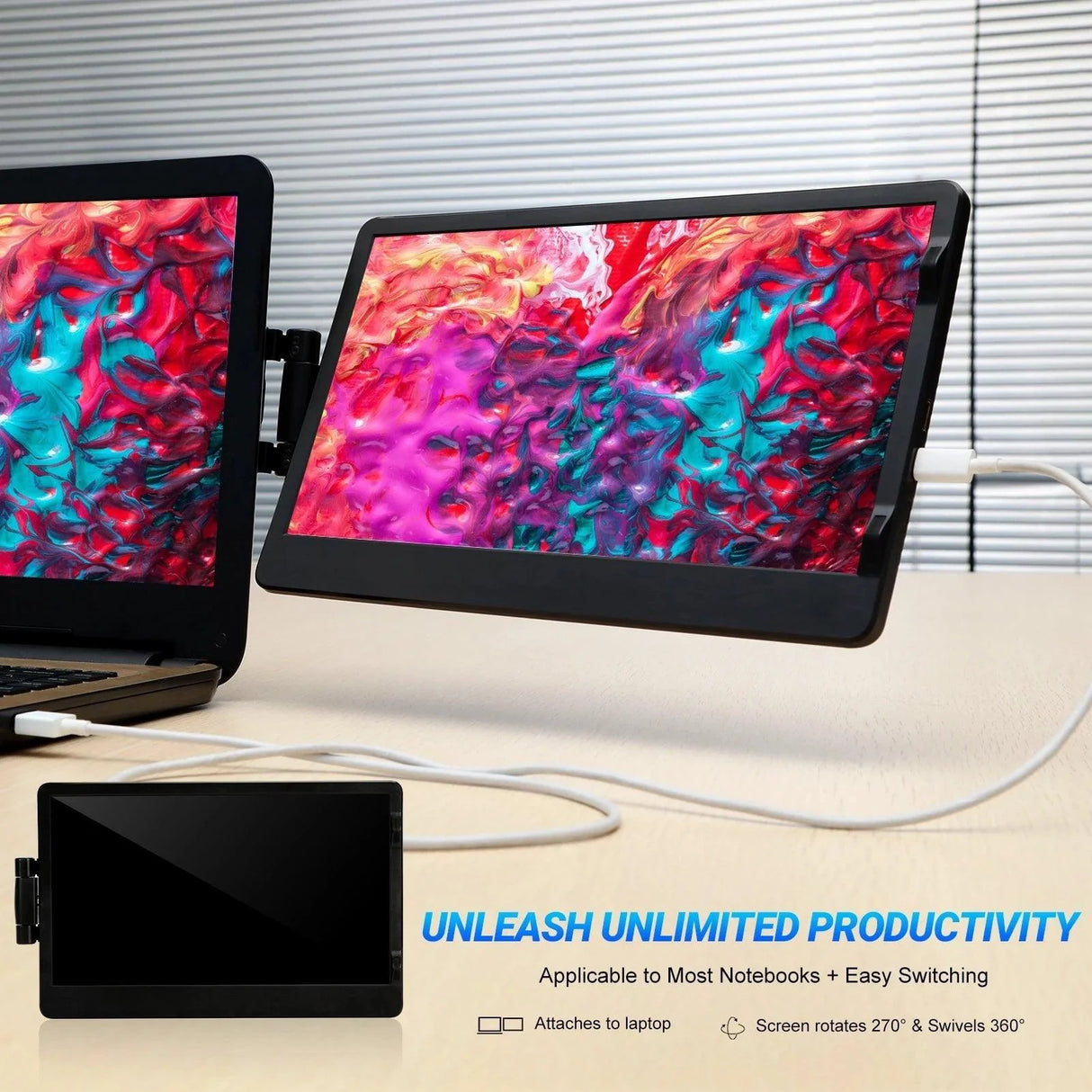 12 Inch Laptop Dual Monitor 1920*1080 HD IPS LCD Dual Monitor Screen Extender Laptops For Macbook Huawei
