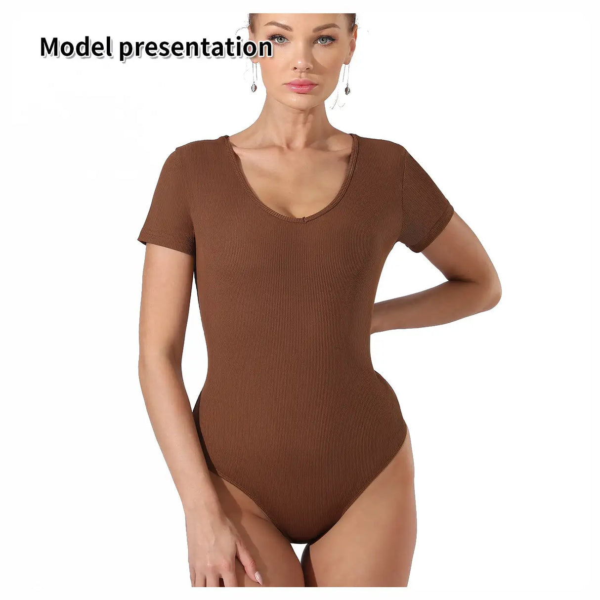 Women's Fashion Simple Solid Color Bodysuit - Lootquake