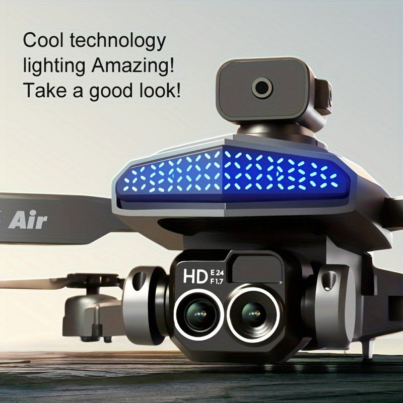 Dron con motor sin escobillas 2025 y cámara HD de 1080P, cuadricóptero plegable multifuncional con luz LED, modo sin cabeza, retención de altitud y ajuste de velocidad de arranque. Ideal para principiantes con bolsa de transporte.