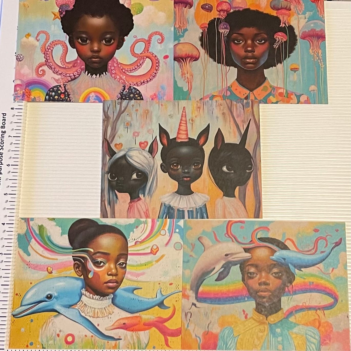 Black Art Postcard | Black Girl Unicorns + Forest Fantasy artwork