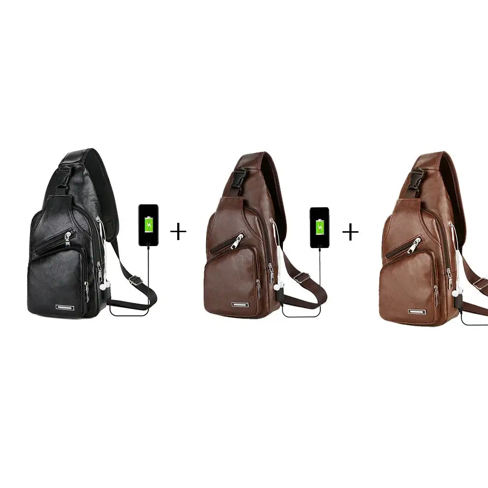 USB Portable Charging Chest Bag Messenger Bag - Lootquake