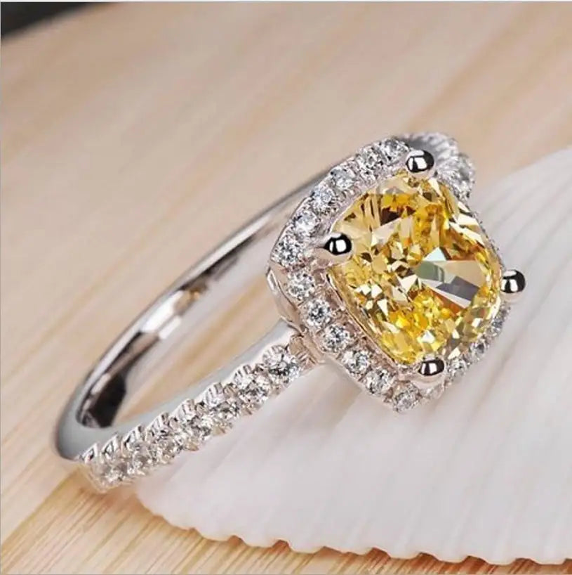 Rings For Women Bridal Wedding Anelli Trendy Jewelry Engagement Ring White Gold Color Anillos - Lootquake