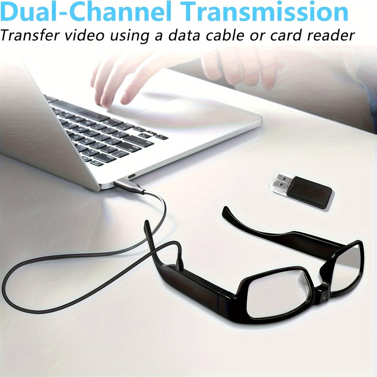 HD 1080P Smart Glasses Camera | Digital Video Recorder, 64GB Memory Card, Black ABS Frame, Rechargeable Battery, Eye Protection, HD Lens, Lightweight & Stylish Design, Sports Action Camera