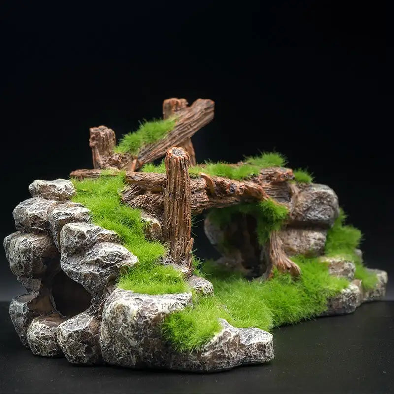 Flocking resin aquarium made of landscape stone decoration - Lootquake