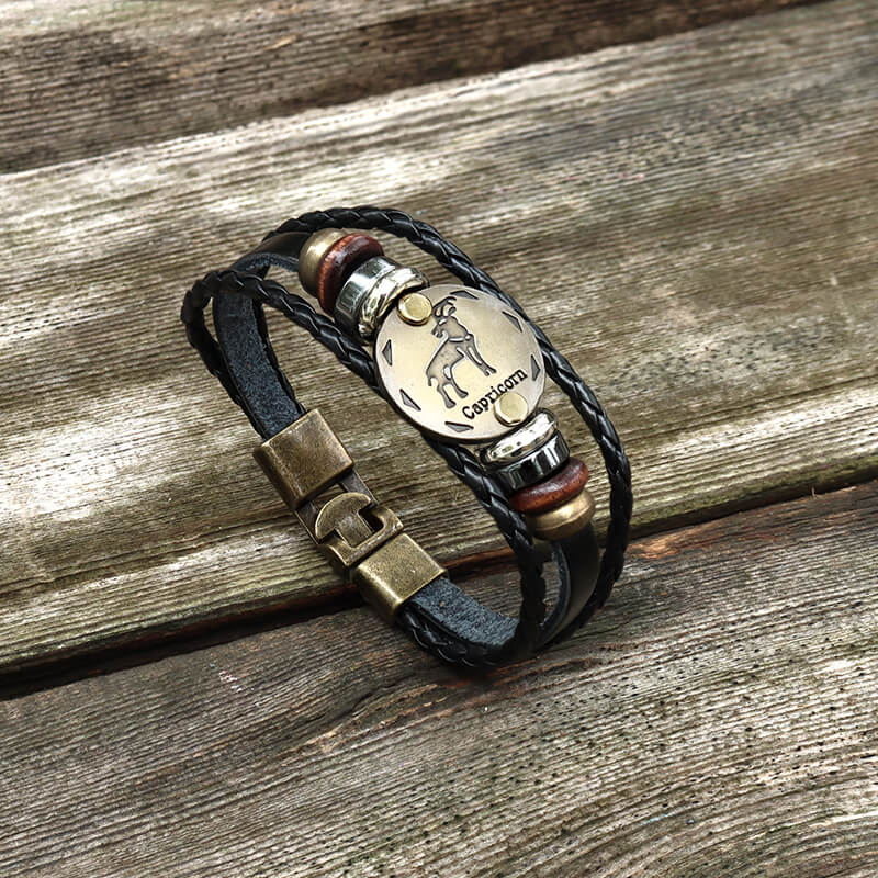 Pulsera de cuero de aleación de las 12 constelaciones