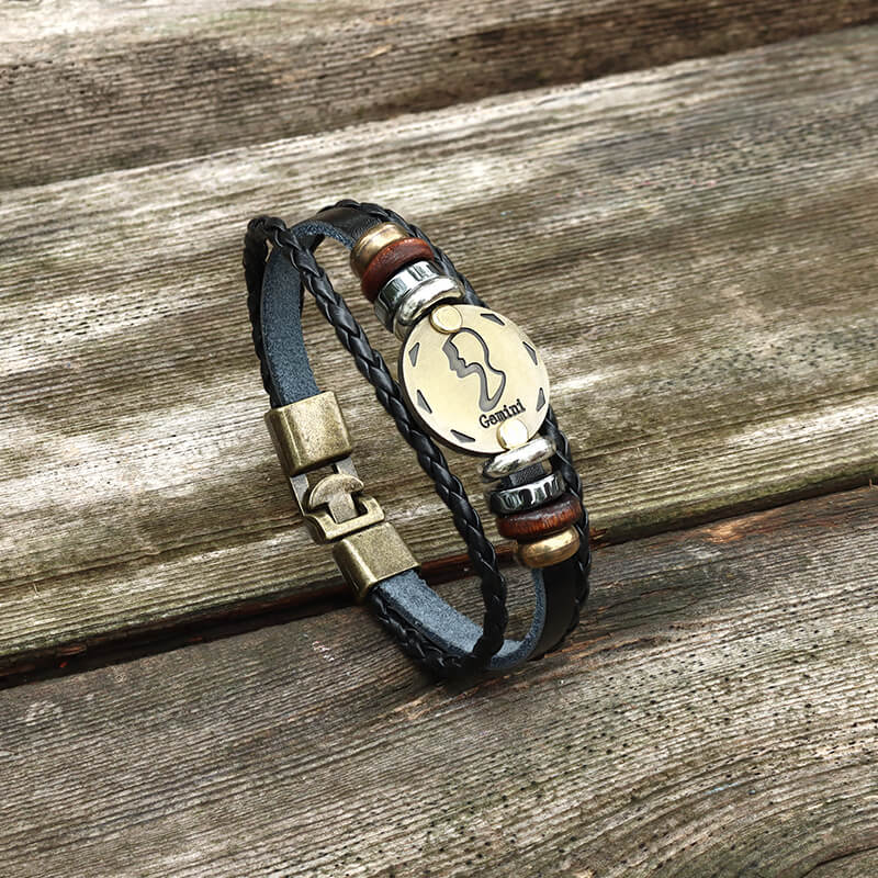 Pulsera de cuero de aleación de las 12 constelaciones