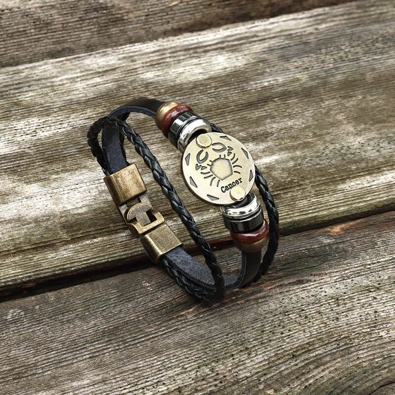 Pulsera de cuero de aleación de las 12 constelaciones