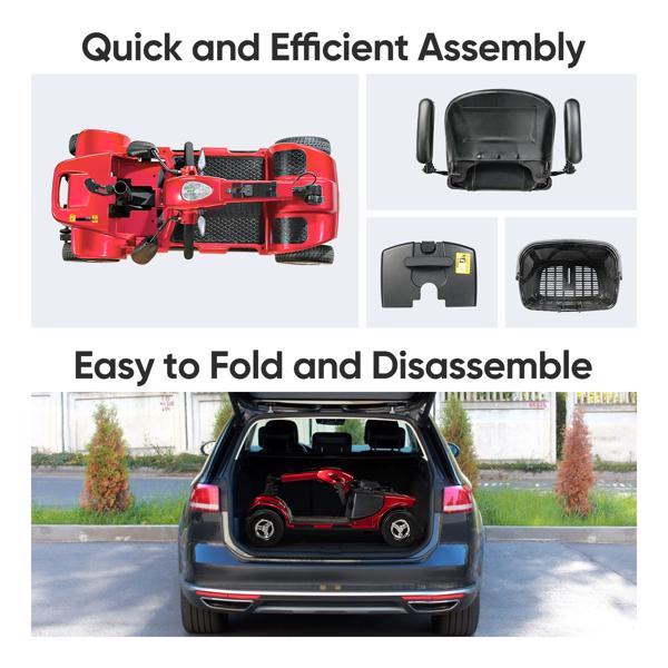 Patinete eléctrico de 4 ruedas con cesta y batería extendida - Banned Temu