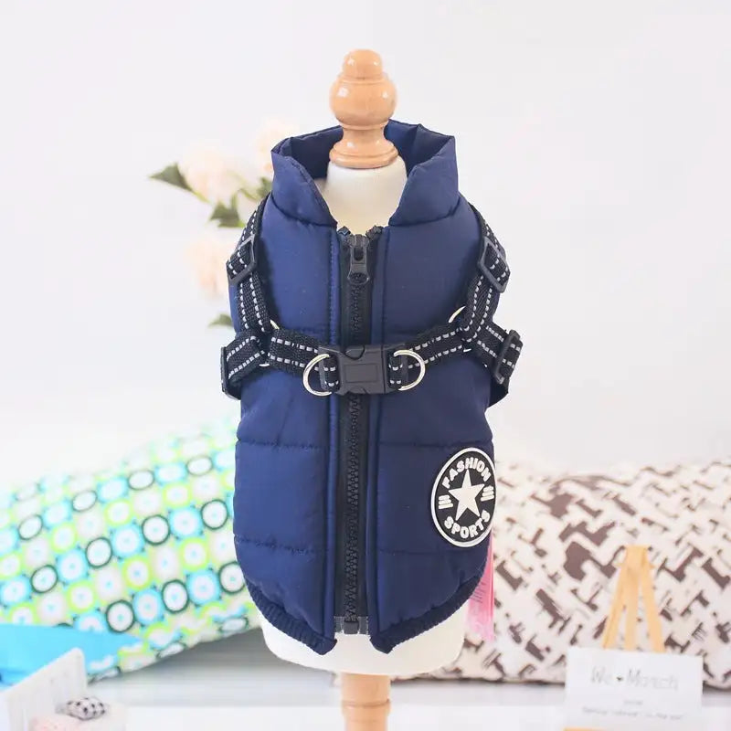 Waterproof Dog Clothes Winter Dog Coat With Harness Warm Pet Clothing Big Dog Jacket Chihuahua Labrador Coat Costume - Lootquake