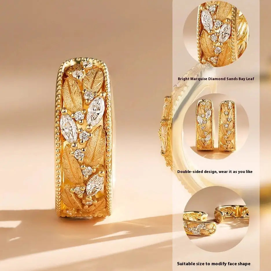 Retro Fashionable Horse Eye Diamond Laurel Earrings - Lootquake