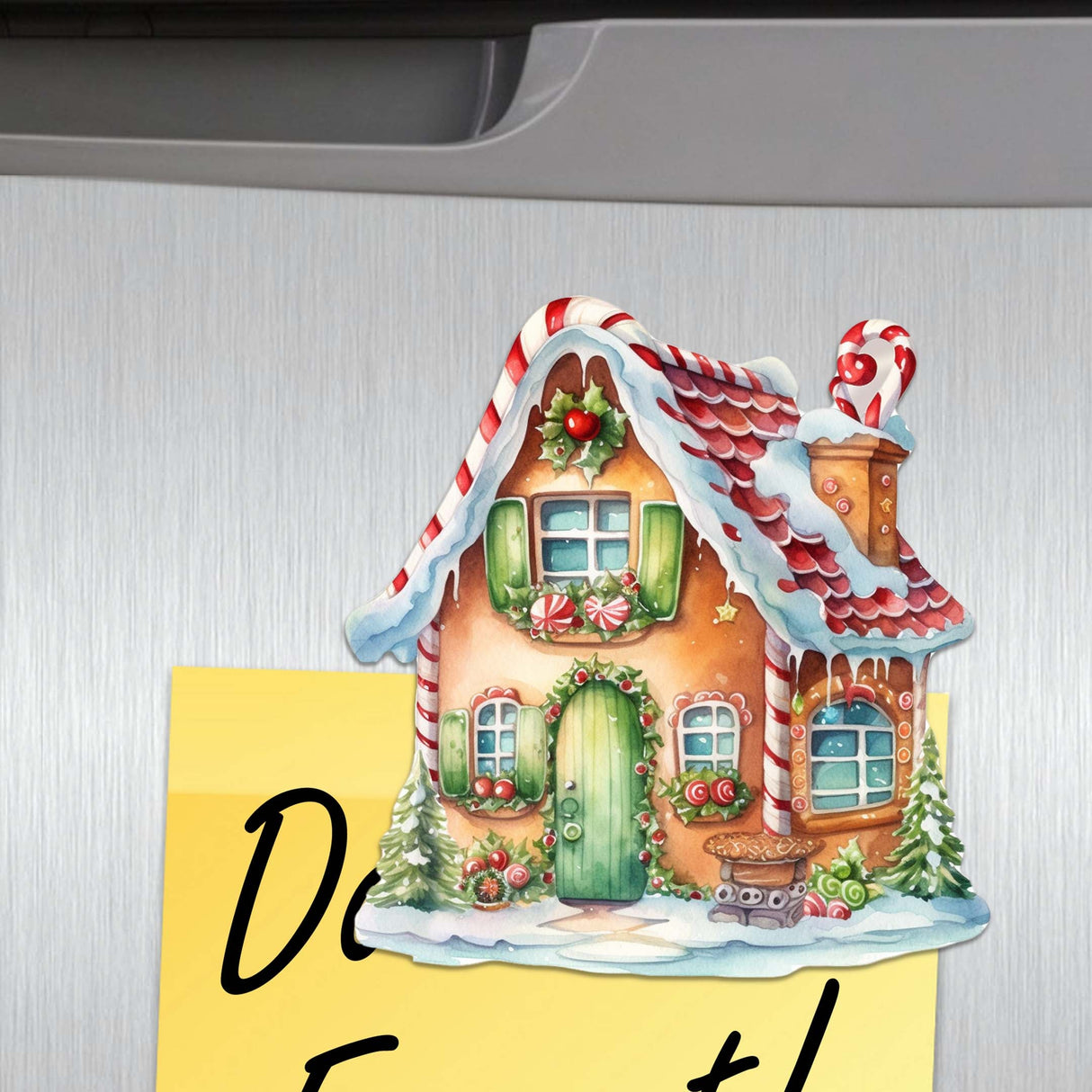 Christmas Houses Decorative Wooden Magnets Set of 6 by G. Debrekht - Christmas Decor - 8090024G-S6