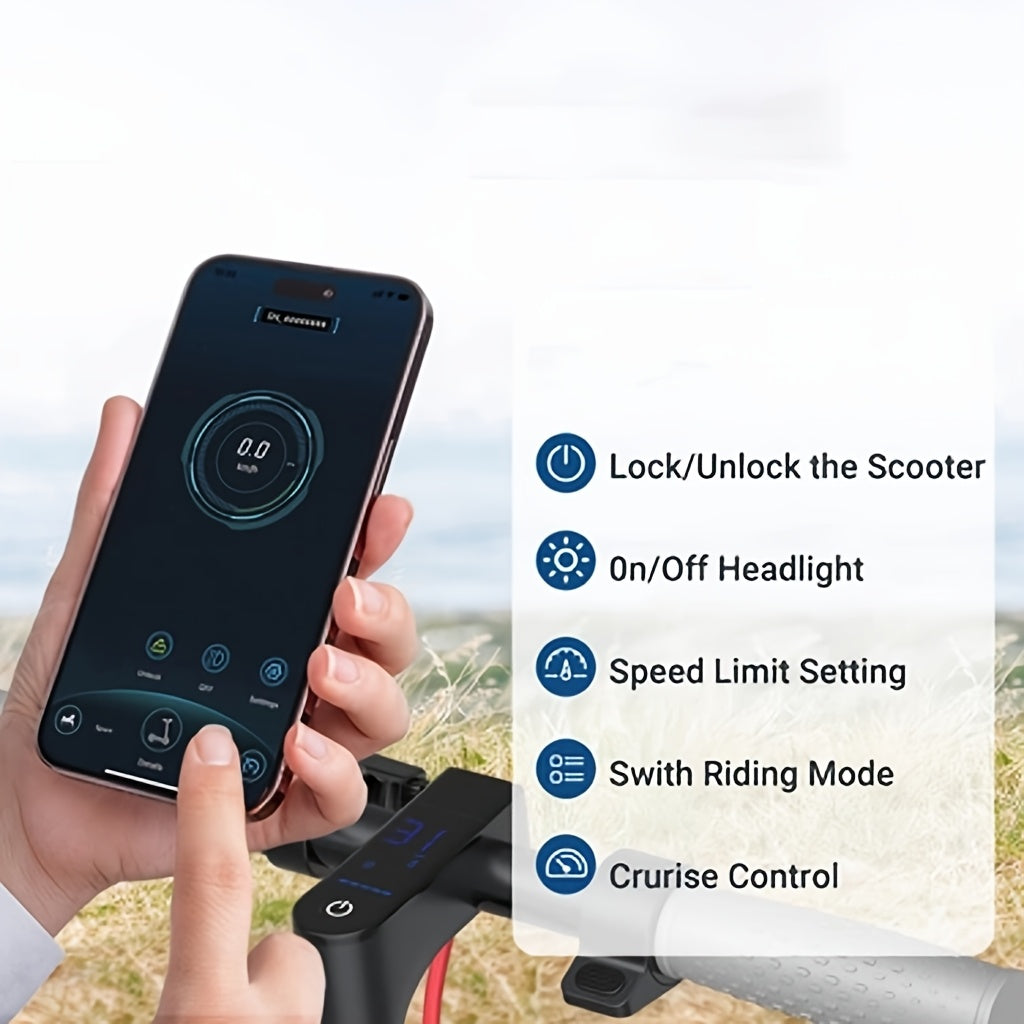 LADPED LP80 350W Foldable Electric Scooter for Adults & Teens, 8.5" Anti-skid Solid Tires, 19 Mile Range, 19MPH &3 Speed Modes, LCD Display, Puncture-Resistant, with Headlight & Taillight - Perfect for Commuting, Campus, And