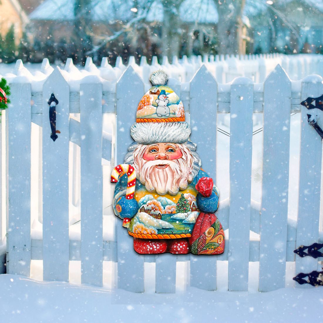 Decoración navideña para puerta con Papá Noel, maravillas invernales, de G. DeBrekht - Decoración navideña con Papá Noel y muñeco de nieve - 81519184H