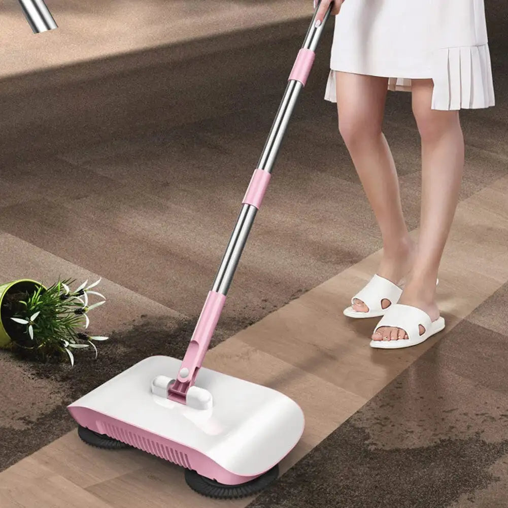 Hand Push Sweeper Household Broom Dustpan Mop Floor All-in-one Machine Gift Mop Sweeper - Lootquake