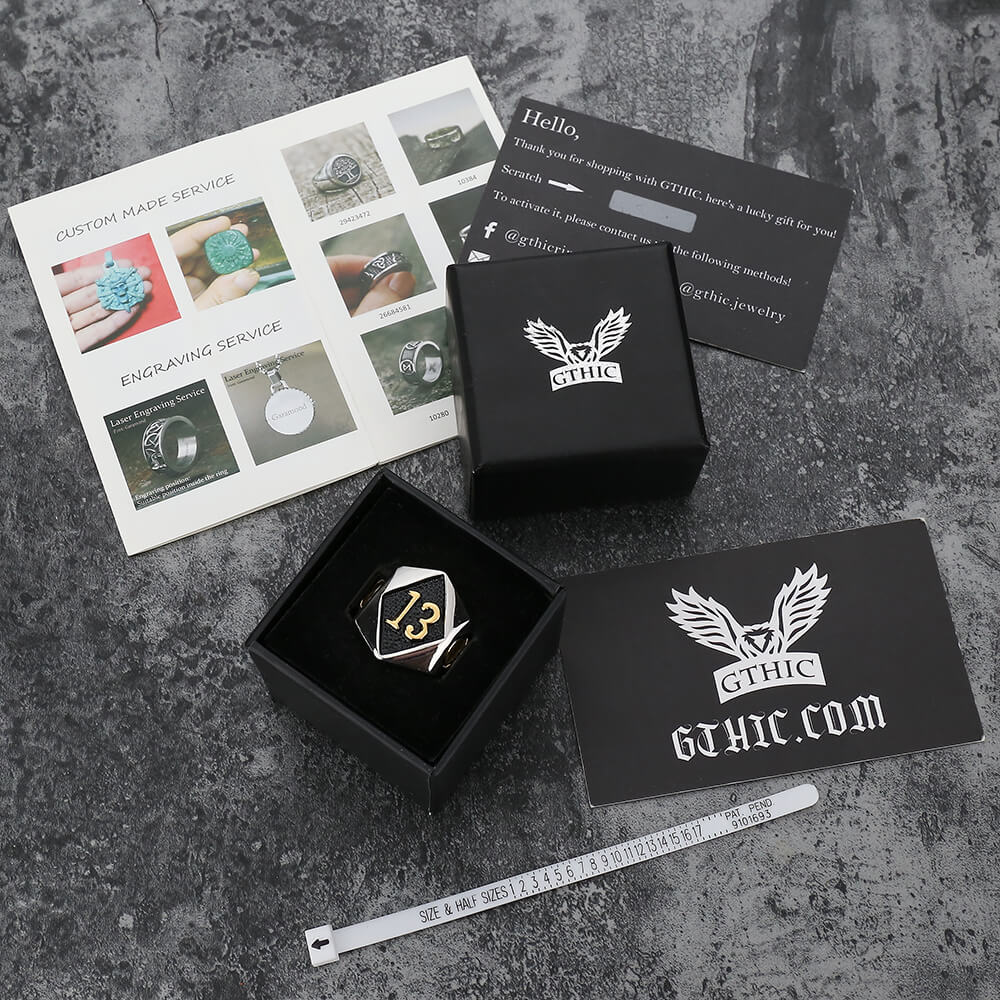 13 Anillo de calavera de acero inoxidable