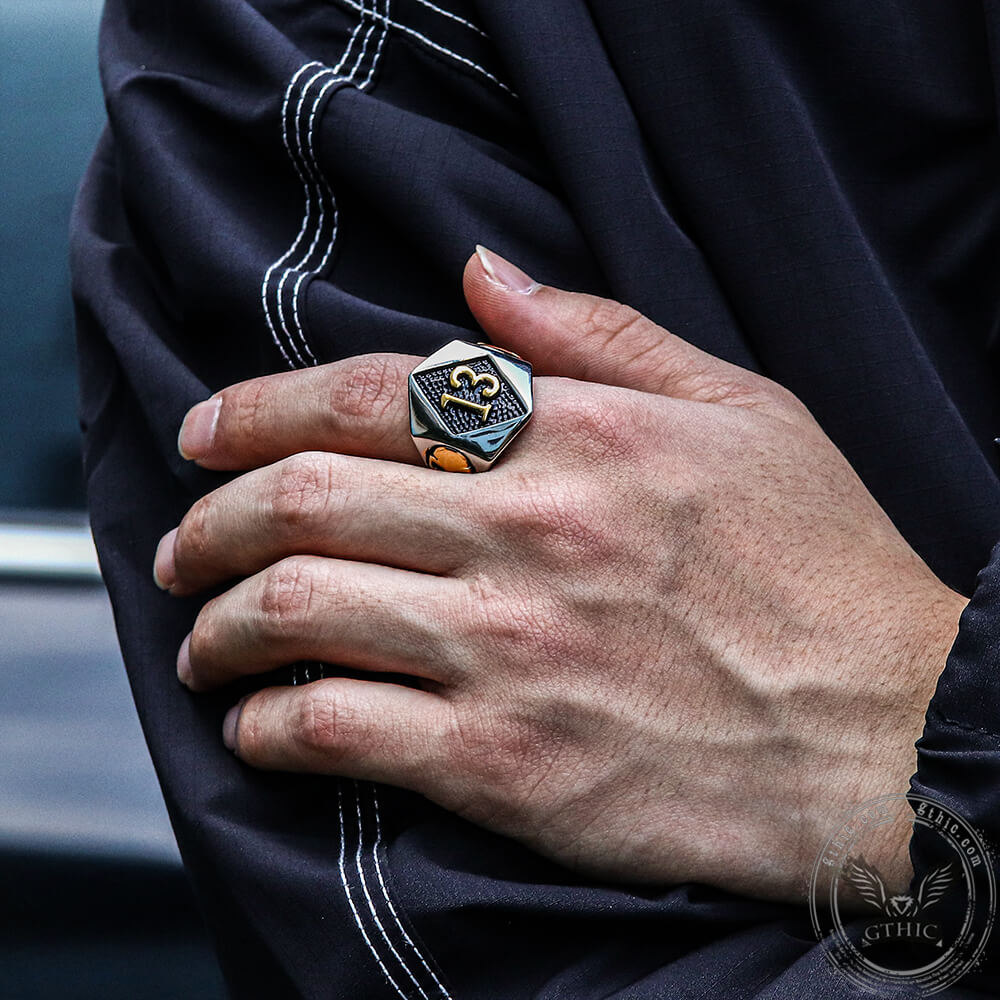 13 Anillo de calavera de acero inoxidable