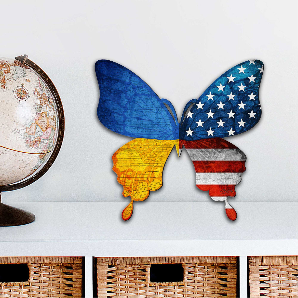 USA/Ukraine Butterfly Holiday Door Decor - International Decor - 8187129H