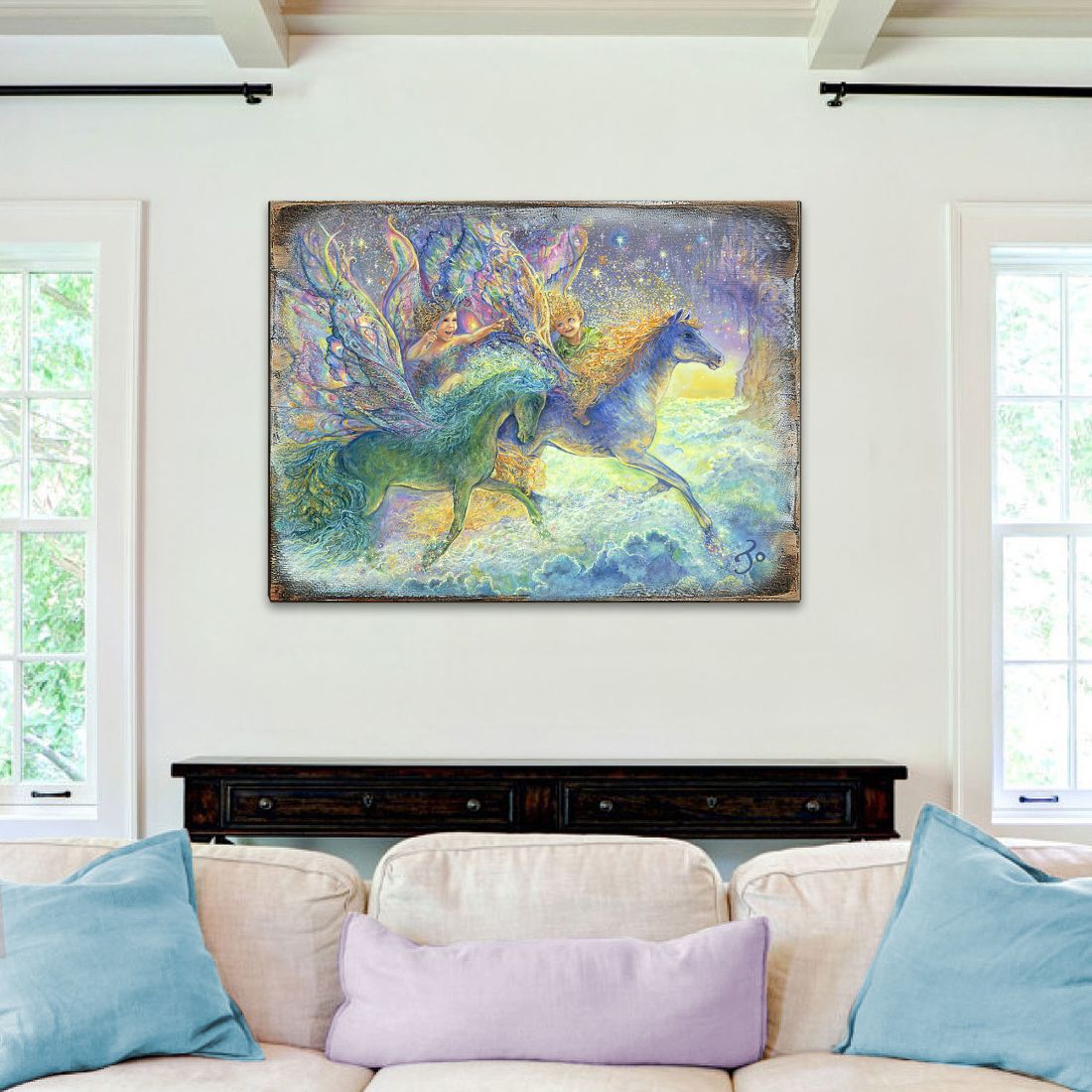 Race You to Fairyland Fantasy Wooden Wall Art by Josephine Wall - Fantasy Decor - 852134-JW