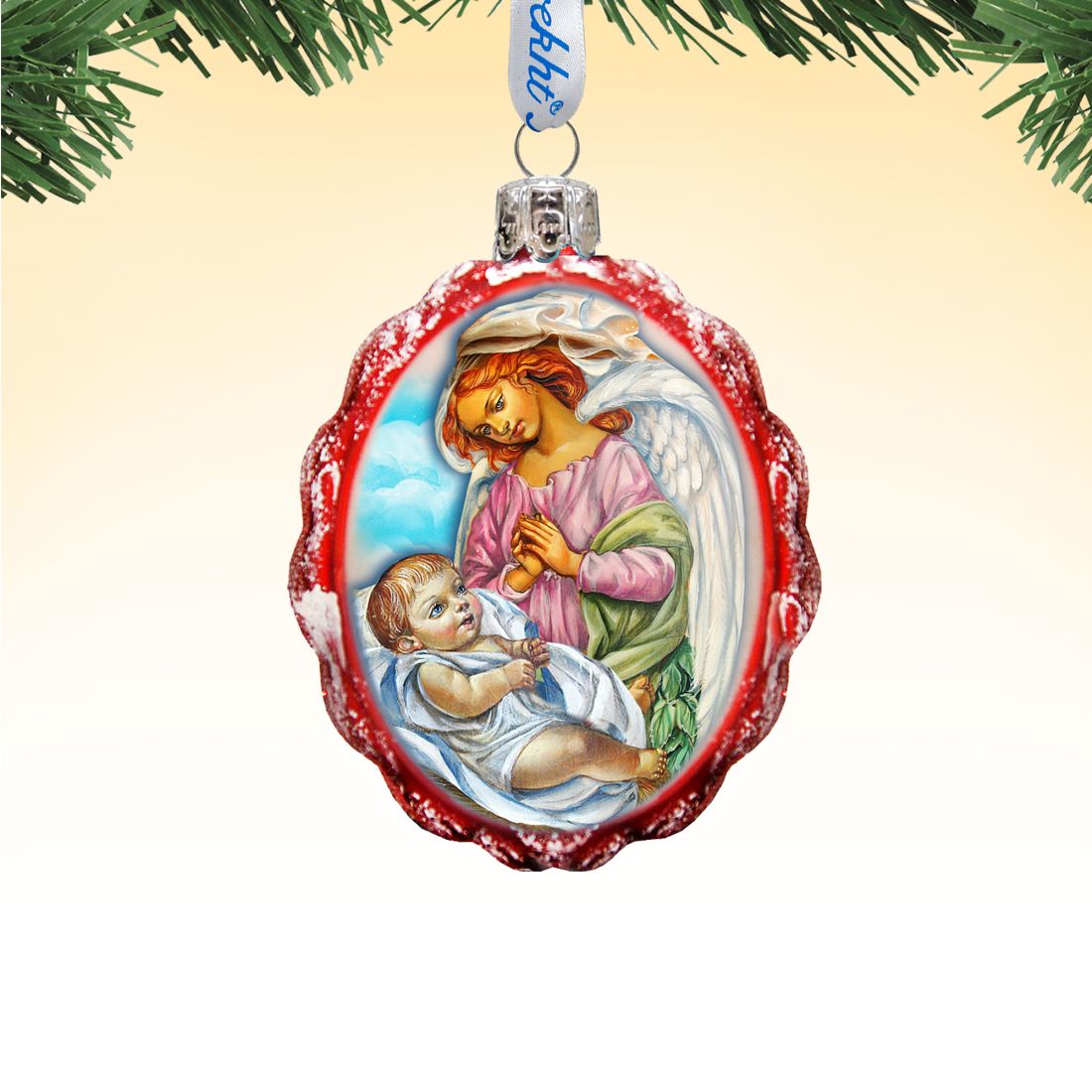 Blessing Child Angel Mercury Glass Ornament by G. DeBrekht - Nativity Holiday Decor - 772019
