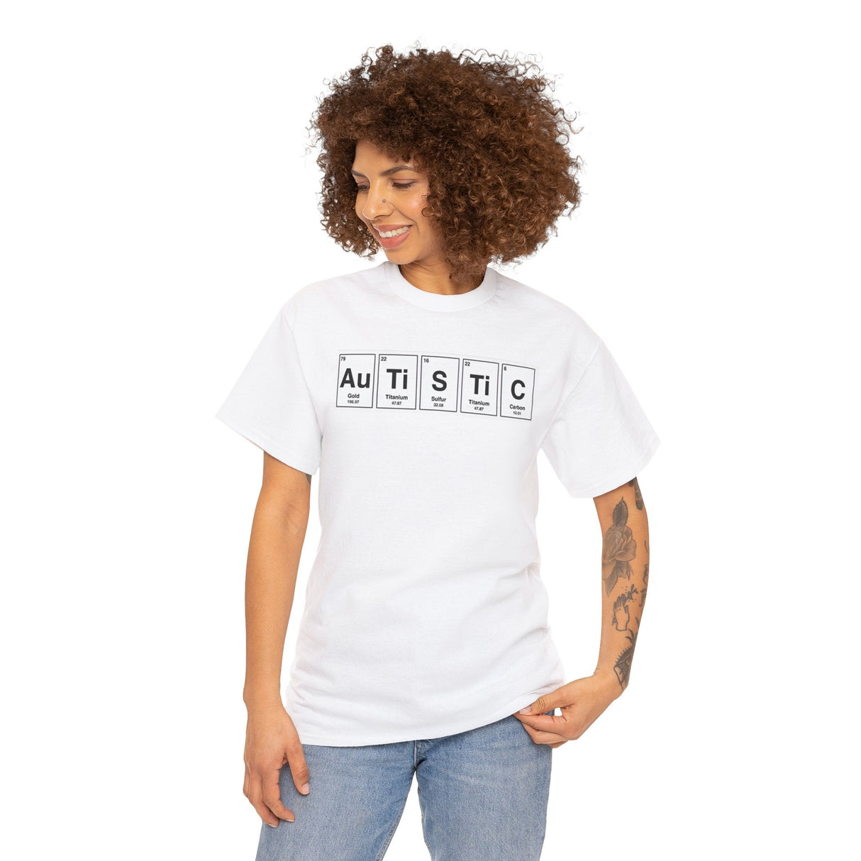 Camiseta clásica para hombre con la tabla periódica autista