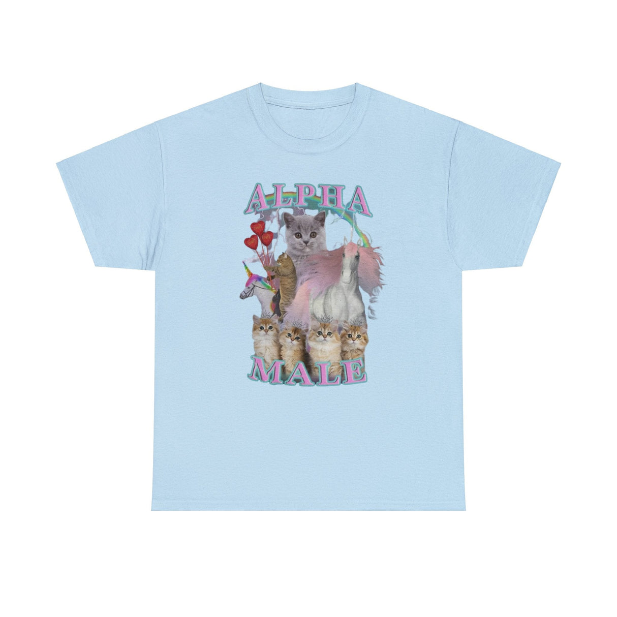 Alpha Male Shirt with Cats and Unicorns – Funny Meme T-Shirt for Humor Fans