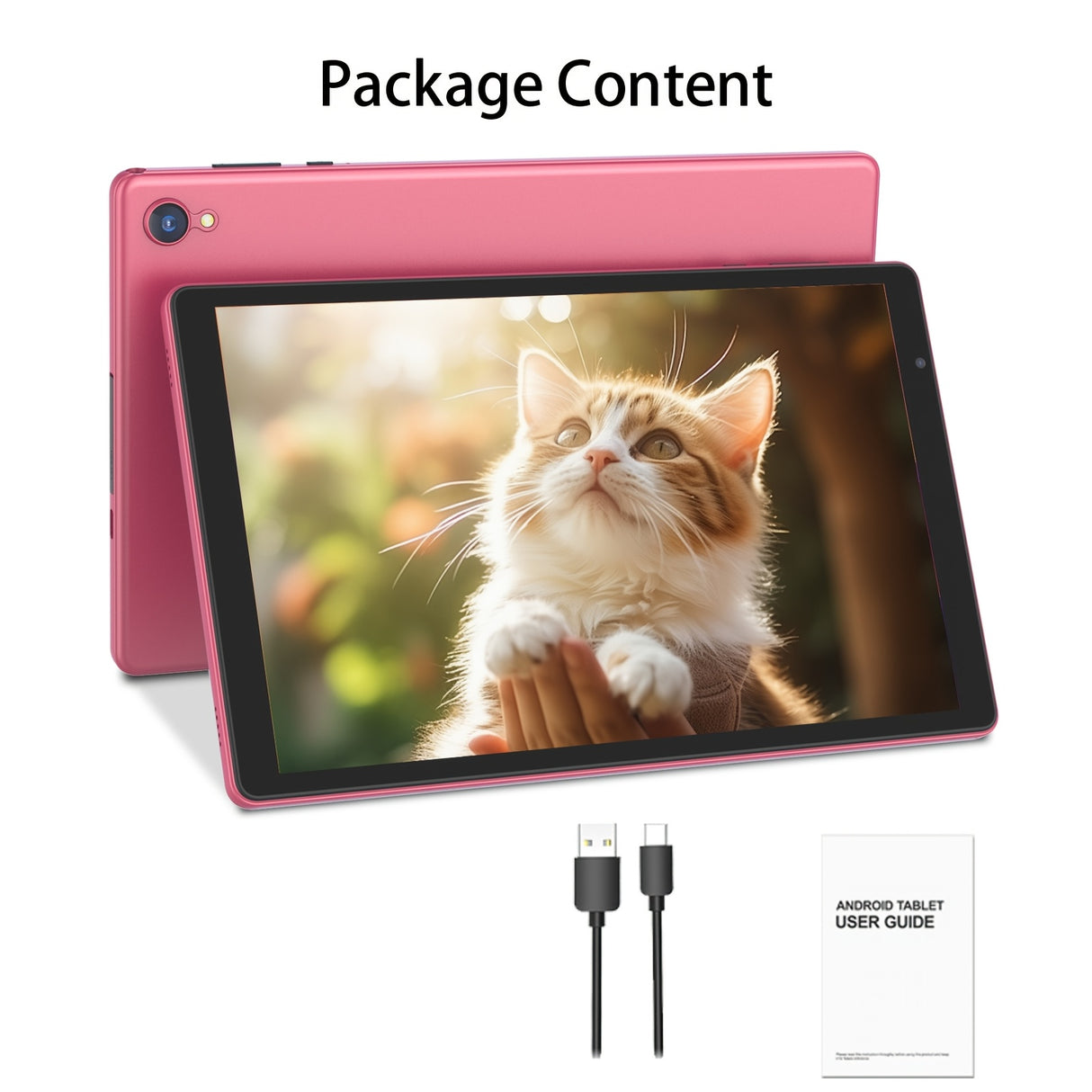 Tablette Android 12 10 pouces : processeur quad-core, 32 Go de stockage ROM (extensible jusqu'à 1 To), 2 Go de RAM, écran IPS HD 1280 x 800, appareil photo 2 MP + 2 MP, batterie 6 000 mAh, double caméra HD, Wi-Fi 6