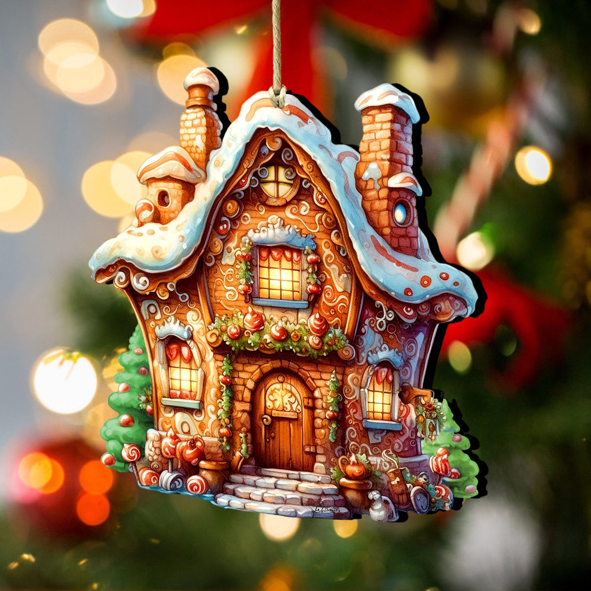 Fairy Tale House Wooden Ornaments by G. Debrekht - Christmas Decor - 8100191-1