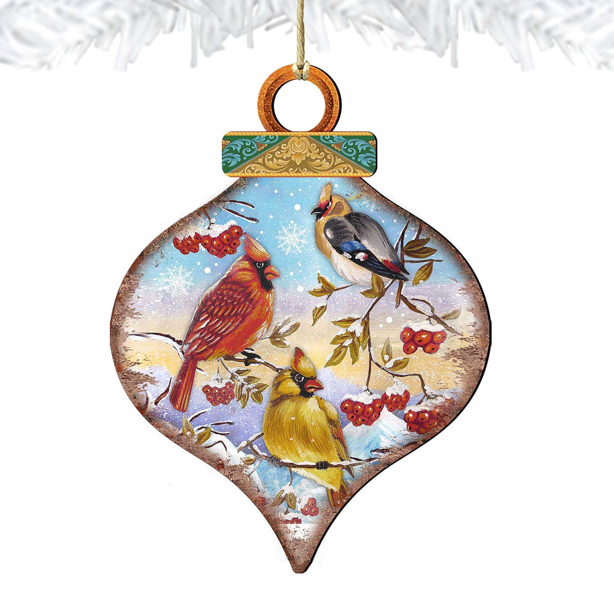 Birds Drop Wooden Ornaments by G. DeBrekht - Christmas Decor - 8035222